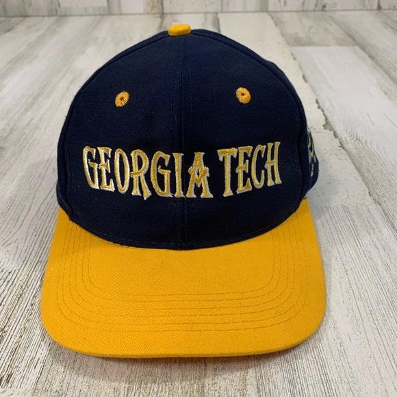 Georgia Tech Yellowjackets Fitted Two Tone Hat Cap Buzz. Duel Embroidered. - Picture 1 of 8